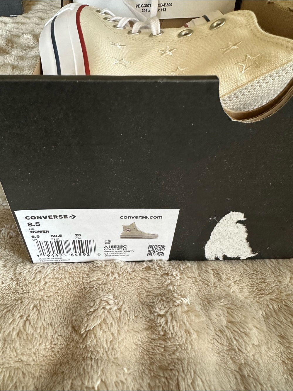 NWOB Converse CTAS Lift Hi Vintage White Womens 8.5 - Picture 8 of 8